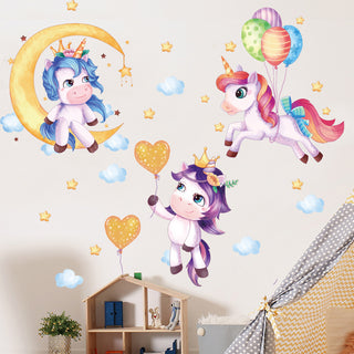 Little Unicorn in the sky Wall Sticker For Kids Room
