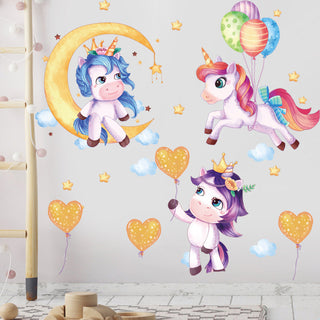 Little Unicorn in the sky Wall Sticker For Kids Room