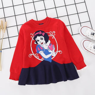 Princess Snow White Printed red pure Cotton Soft Sweater for Little Girls - shopfils.com