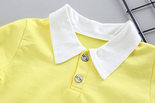 Yellow T-shirt with Blue Dungree 2pcs Set for Little Boys - shopfils.com