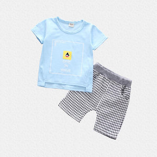 Dive in Wave Printed 2Pc summer Tee and Short Set for Boys