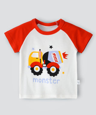 Babyqlo Monster mixer truck printed cotton t-shirt for boys