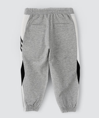 Babyqlo Grey lounge pants with white and black stripes for boys