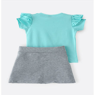 printed top with knee length skirt set-shopfils.com