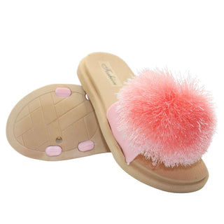 Thread Embellished slip on flip flop - Pink