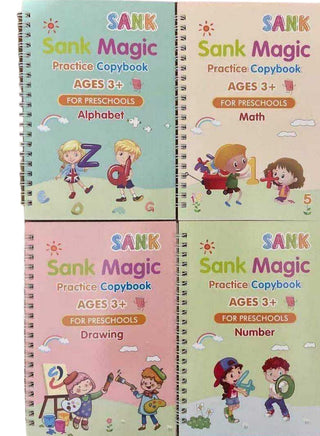 Cookieducks Magic early education calligraphy reusable writing book set of four notebooks for young learner