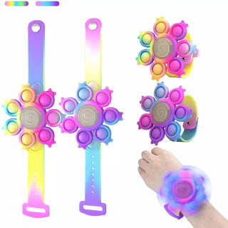 Cookieducks Fidget spinner rotating light up in the dark luminous bracelet for kids