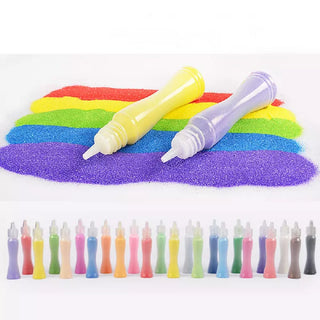 Cookieducks Handmade Colorful Sand Art Kit / Creative DIY Sand Painting Activity Montessori Educational Toy for Kids
