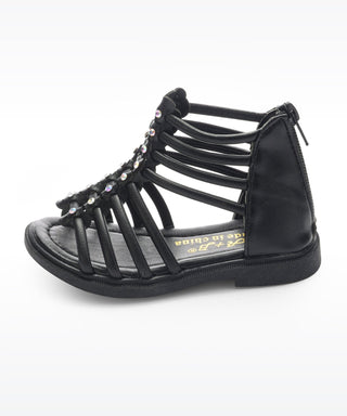 Gladiator Strap open toe sandals for girls- Black